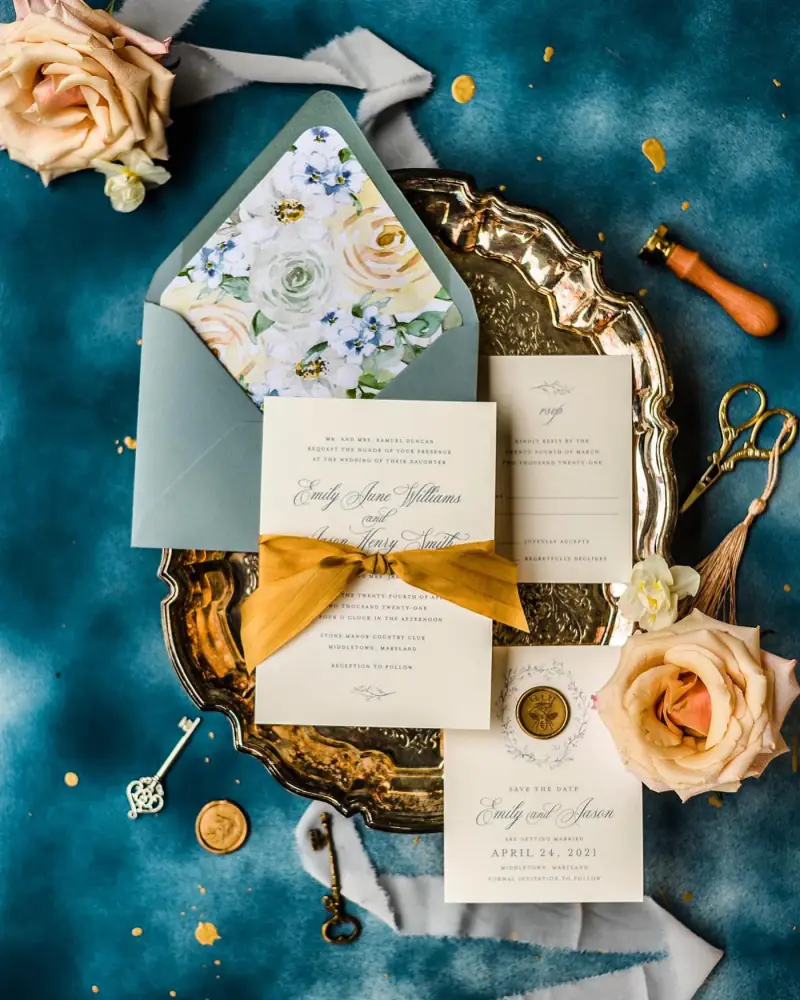 Invitation suite flatlay