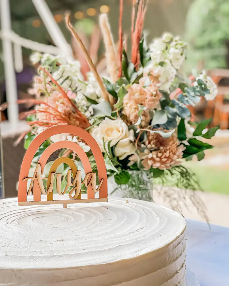 Cake with boho florals
