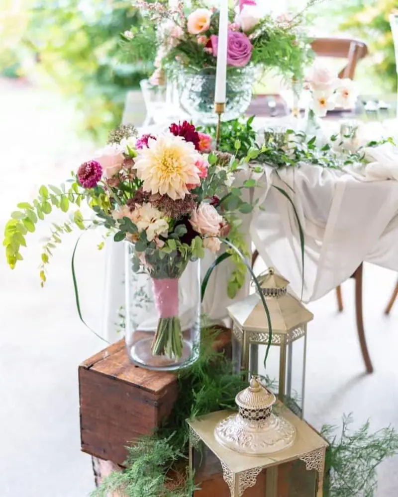 Lantern with florals